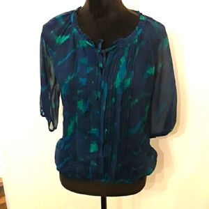 Express Blue Green Sheer Top XS